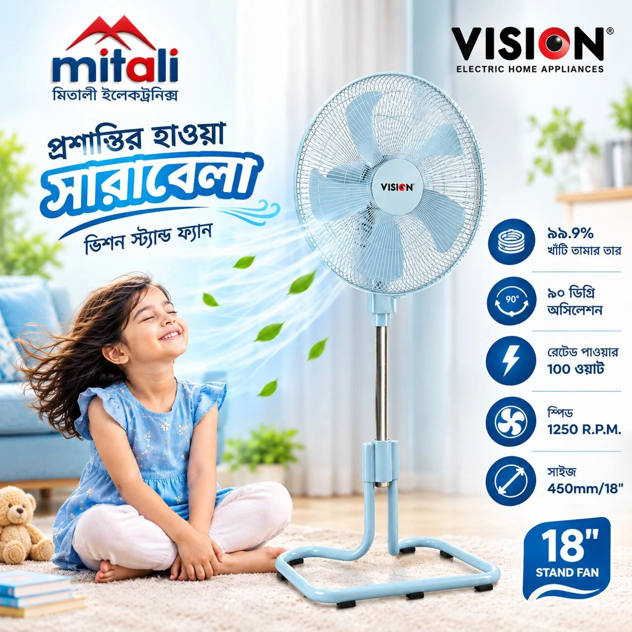Vision Industrial Stand Fan-18''